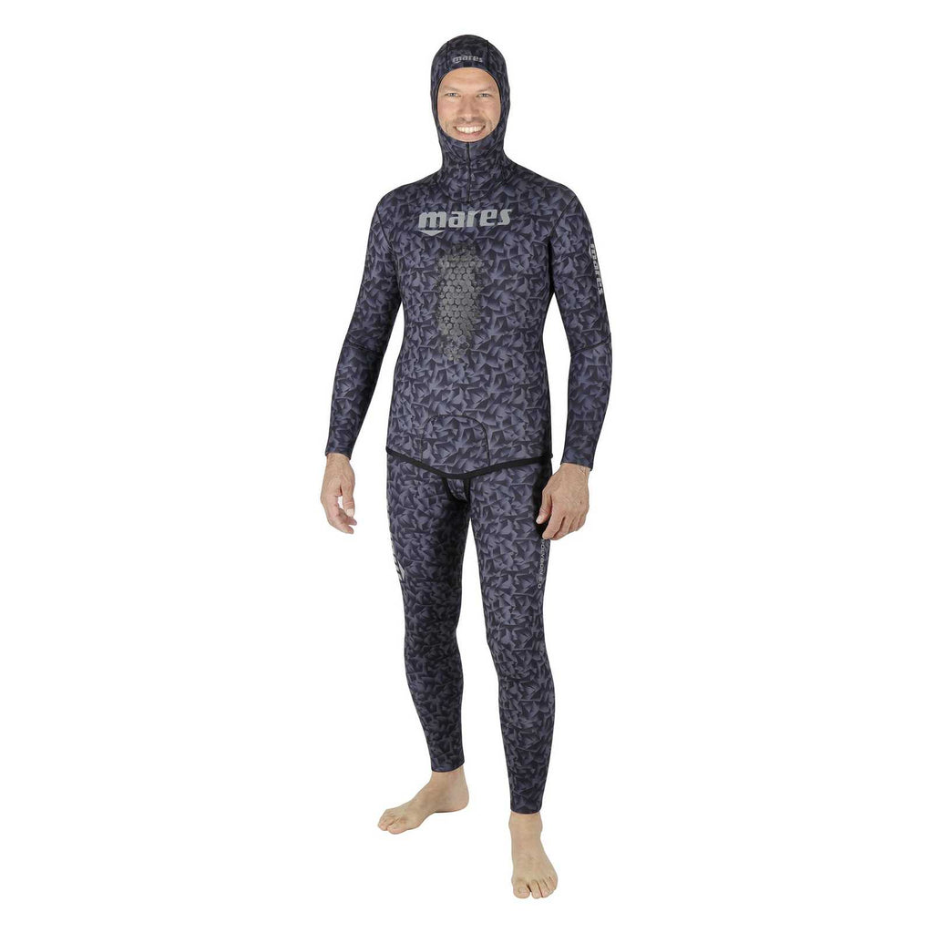 Freediving Wetsuit Jacket Polygon Black 50 5mm Indigo-Camo Size 4 Mares 422320S4