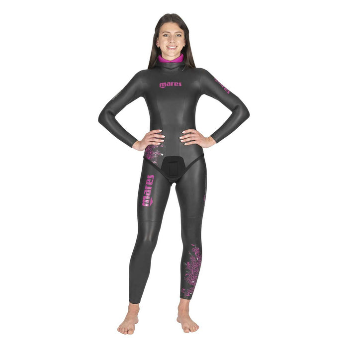Veste de combinaison d'apnée Prism Skin Femme 5mm Noir-Rose Taille 4 Mares 422324S4