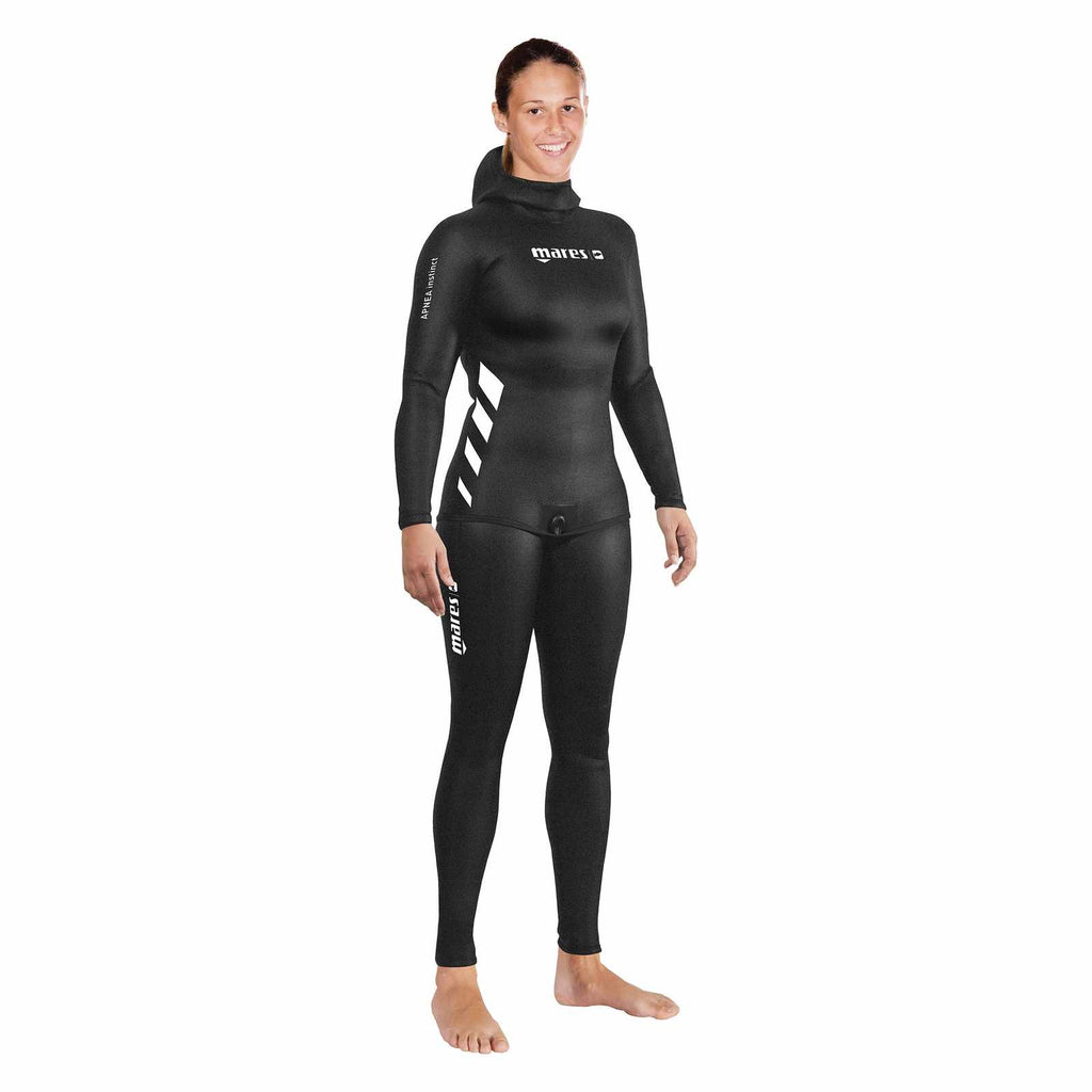 Chaqueta de traje de apnea Instinct 50 mujer 5 mm negro/blanco Talla 3 Mares 422461S3