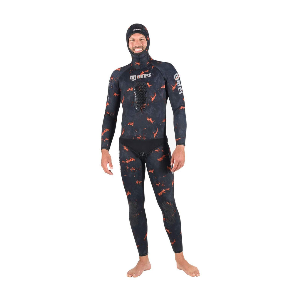 Veste de combinaison de chasse sous-marine Explorer Lava 50 5 mm Camouflage-Orange Taille 2 Mares 422502S2