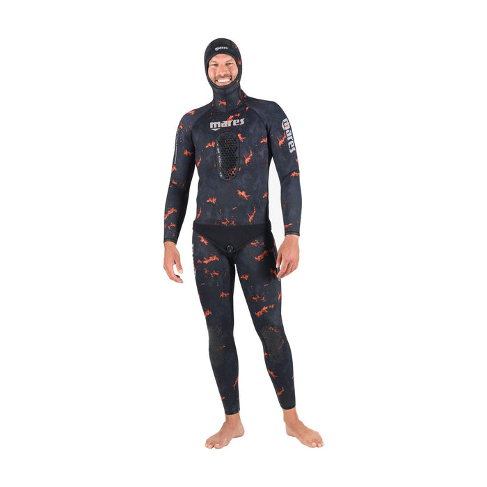 Veste de combinaison de chasse sous-marine Explorer Lava 50 5 mm Camouflage-Orange Taille 2 Mares 422502S2