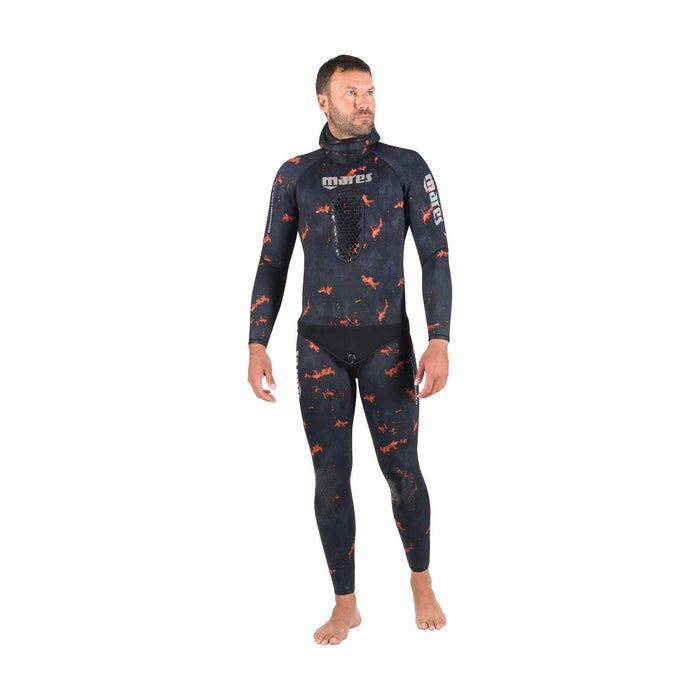 Spearfishing-Neoprenjacke Explorer Lava 50 5 mm Camo-Orange Größe 3 Mares 422502S3