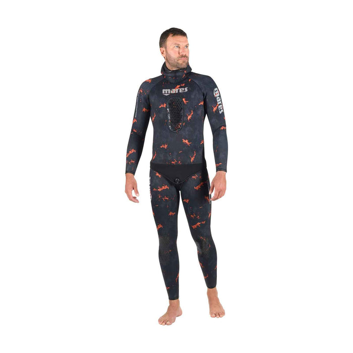 Veste de combinaison de chasse sous-marine Explorer Lava 50 5 mm Camouflage-Orange Taille 6 Mares 422502S6