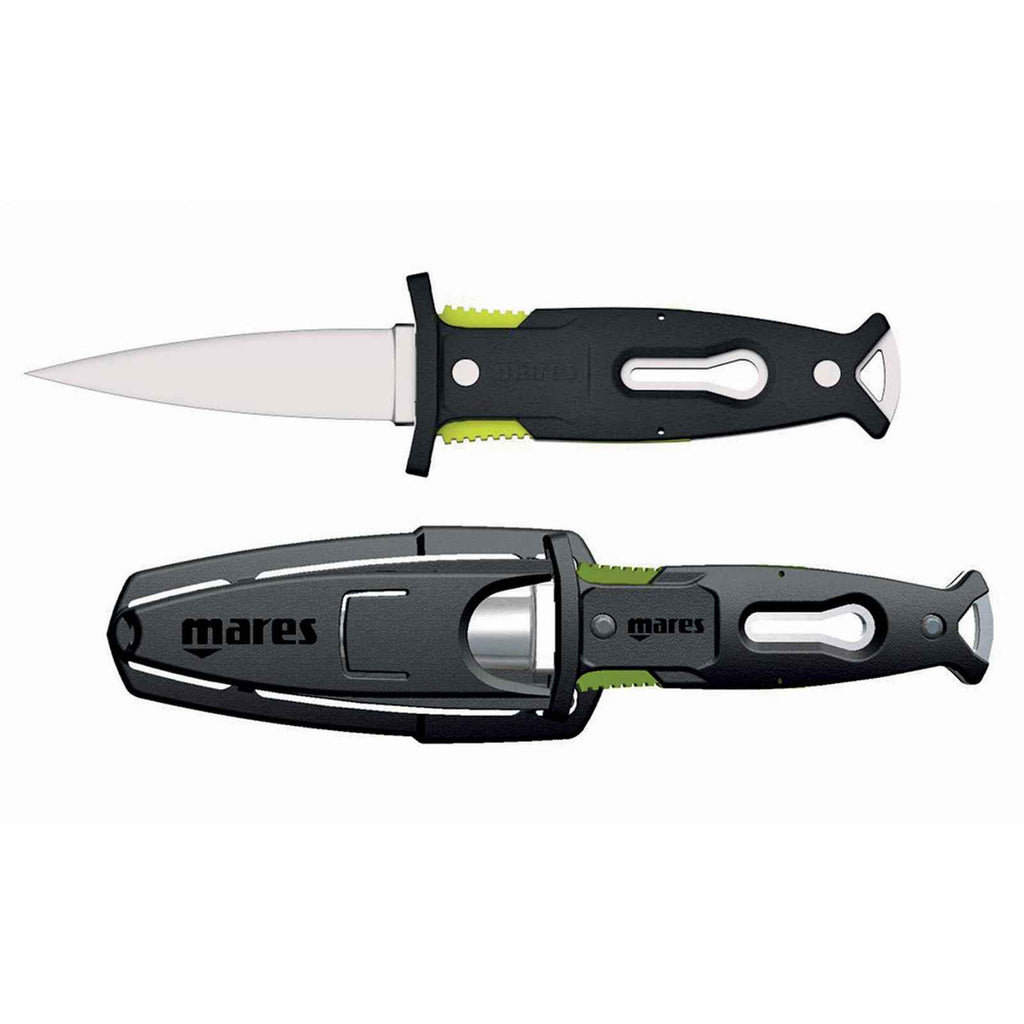 Coltello da pesca subacquea Ascent Nero-Lime Mares 425606