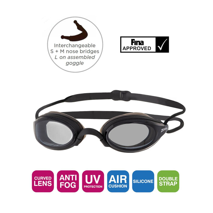 Occhialini da nuoto Fusion Air Nero Lenti fumo Zoggs 461012BKBKTSM