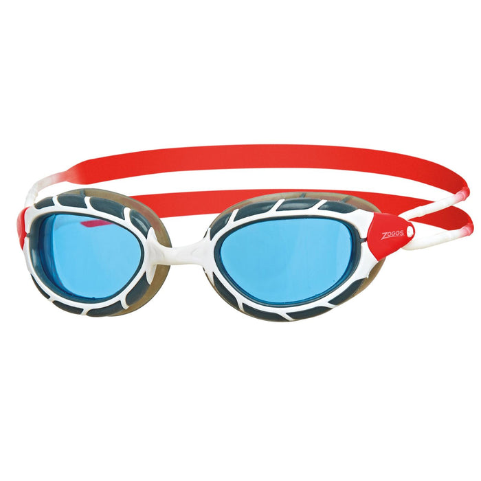 Lunettes de natation Predator Blanc-Rouge verres teintés bleus Standard Zoggs 461037WHRDTBLR
