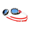 Lunettes de natation Predator Blanc-Rouge verres teintés bleus Standard Zoggs 461037WHRDTBLR