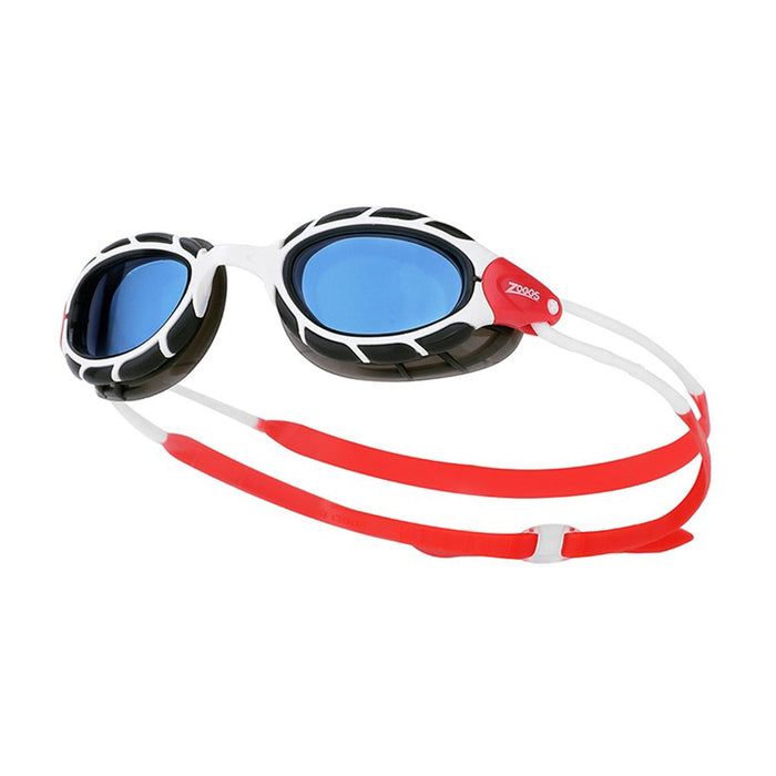 Lunettes de natation Predator Blanc-Rouge verres teintés bleus Petite Zoggs 461037WHRDTBLS