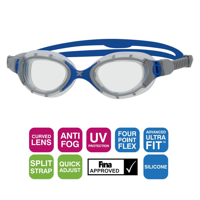 Lunettes de natation Predator Flex Gris-Bleu-Transparent Petite Zoggs 461041GYBLCLRS