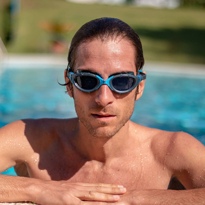 Lunettes de natation Predator Flex Gris-Bleu-Fumé Petite Zoggs 461041GYBLTSMS