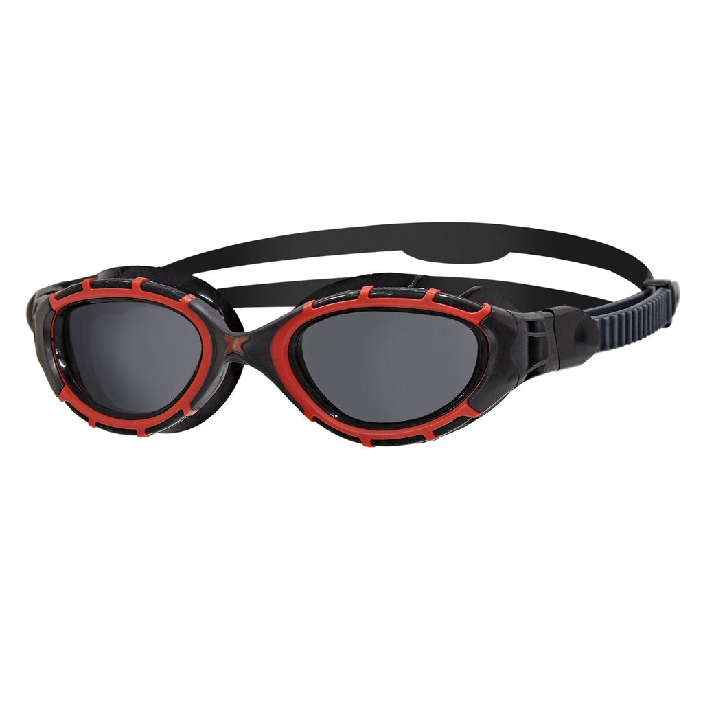 Lunettes de natation Predator Flex Polarisées Noir-Rouge-Fumé Standard Zoggs 461043BKRDPSMR