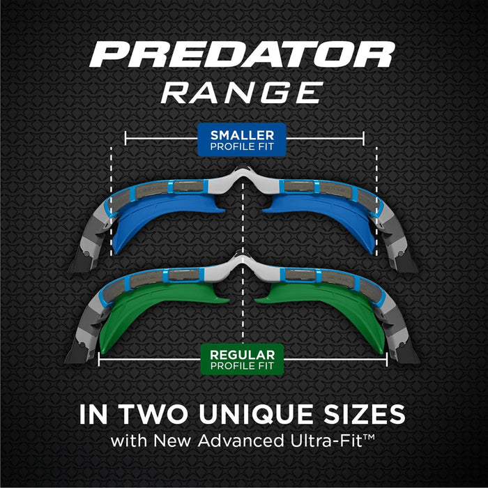 Lunettes de natation Predator Flex Polarisées Noir-Rouge-Fumé Standard Zoggs 461043BKRDPSMR