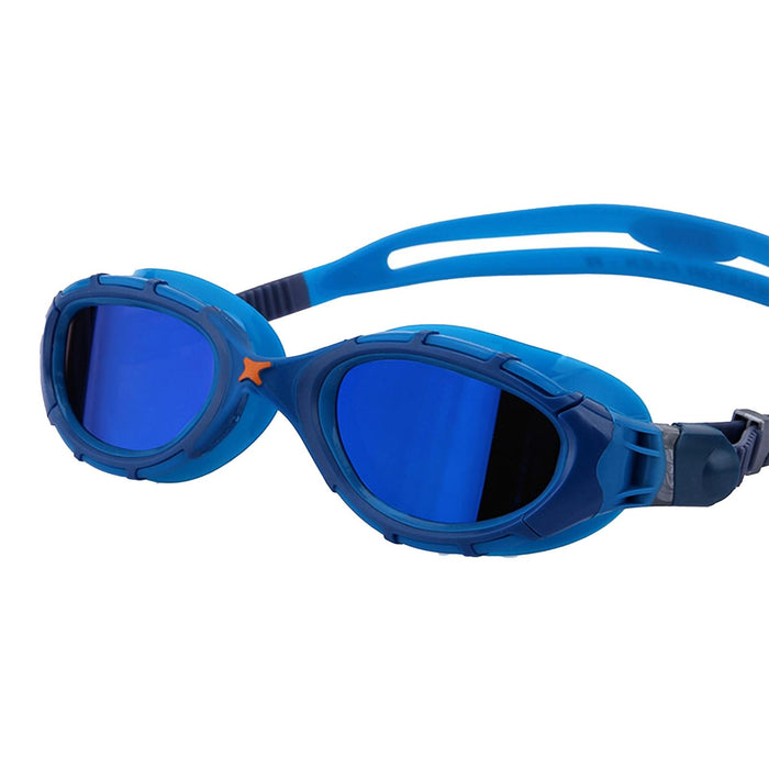 Lunettes de natation Predator Flex Titanium Bleu verres miroir bleus Standard Zoggs 461054BLBLMBLR