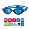 Lunettes de natation Predator Flex Titanium Bleu verres miroir bleus Petite Zoggs 461054BLBLMBLS