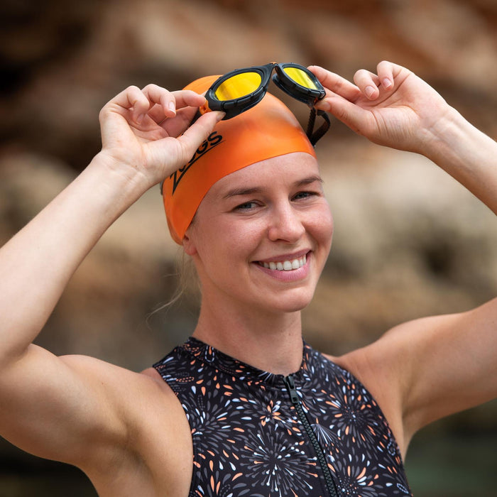Lunettes de natation Predator Flex Titanium Gris-Noir verres miroir orange Standard Zoggs 461054GYBKMO