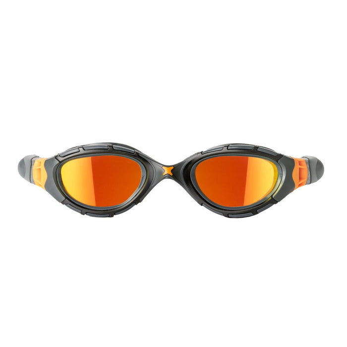 Lunettes de natation Predator Flex Titanium Gris-Noir verres miroir orange Petite Zoggs 461054GYBKMORS