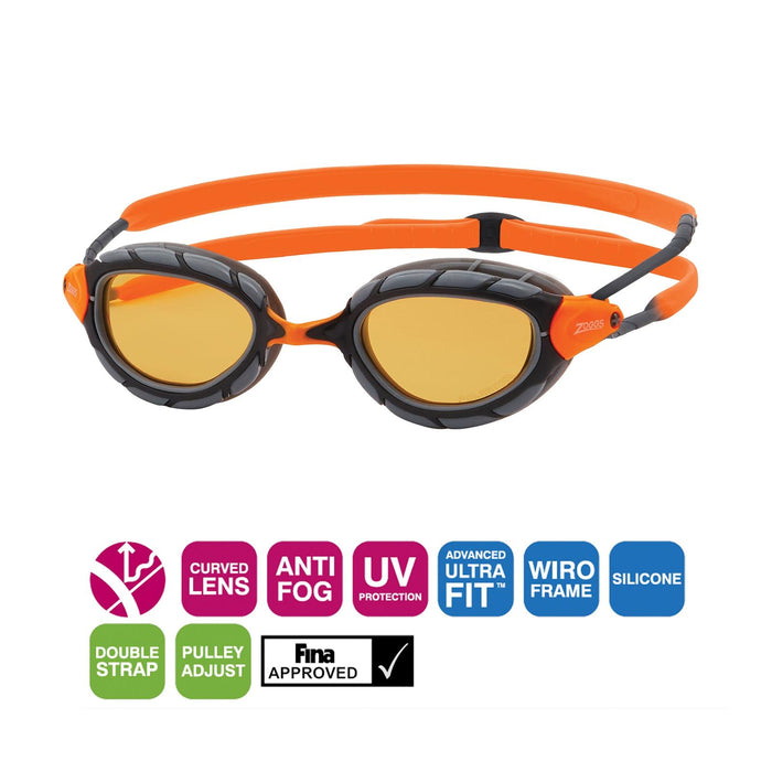 Lunettes de natation Predator Polarisées Ultra Gris-Orange Standard Zoggs 461058GYORPCPR