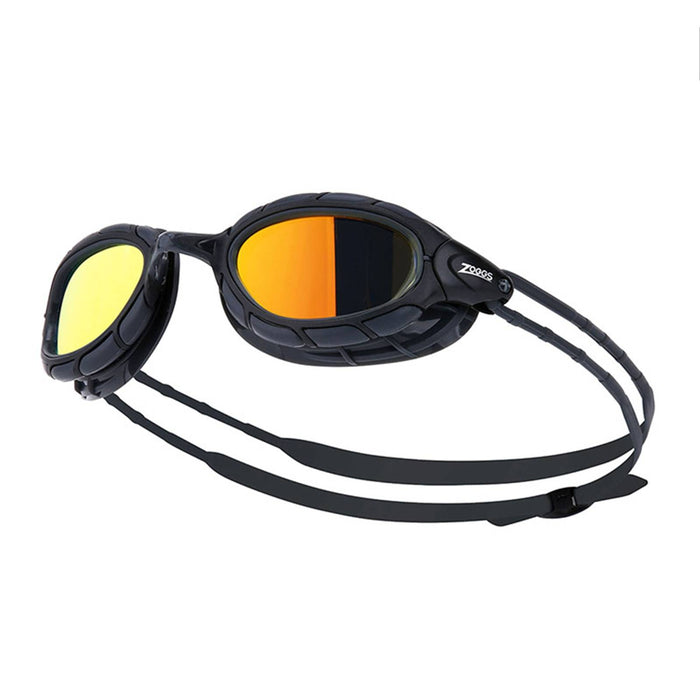 Lunettes de natation Predator Titanium Gris-Noir verres miroir orange Standard Zoggs 461065GYBKMORR