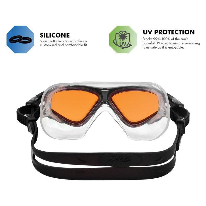 Masque de natation Tri Vision Gris-Noir, verres teintés cuivrés Zoggs 461075GYBKTCP