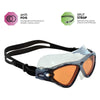 Masque de natation Tri Vision Gris-Noir, verres teintés cuivrés Zoggs 461075GYBKTCP