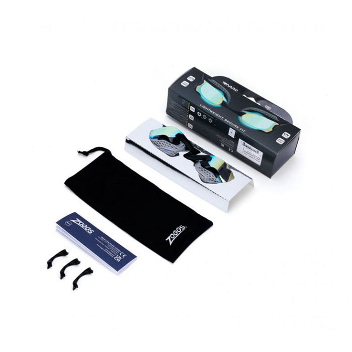 Occhialini da nuoto Raptor HCB Titanium Blu-Grigio Lenti specchiate blu scuro Zoggs 461085BLGYMDB