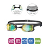 Occhialini da nuoto Raptor HCB Titanium Grigio-Nero Lenti specchiate blu Zoggs 461085GYBKMBL