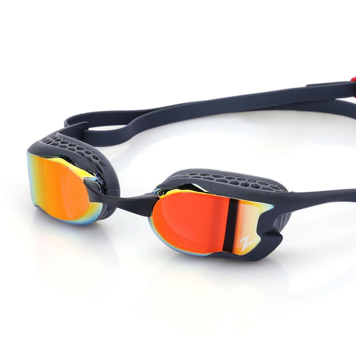 Occhialini da nuoto Raptor HCB Titanium Grigio-Nero Lenti specchiate rosse Zoggs 461085GYBKMRD