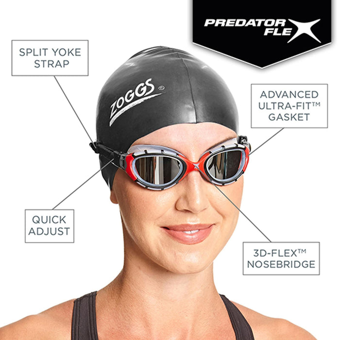 Swimming Goggles Predator Flex Titanium Reactor Black-Gold Regular Zoggs 461089BKGORTIR