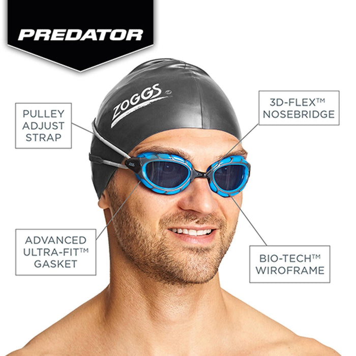 Swimming Goggles Predator Flex Titanium Reactor Black-Gold Regular Zoggs 461089BKGORTIR
