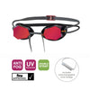 Lunettes de natation Diamond Titanium-Gris-Noir verres miroir rouges Zoggs 461090GYBKMRD