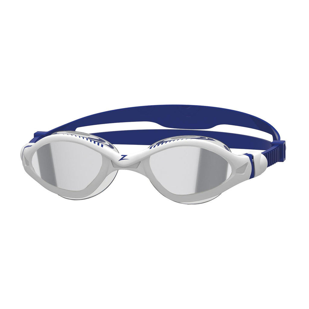 Lunettes de natation Tiger Lsr+ Titanium Blanc-Bleu verres miroir fumés Petite taille Zoggs 461092WHBLMSMS