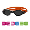 Lunettes de natation Tiger Lsr+ Noir-Orange verres teintés fumés Petite taille Zoggs 461093BKORTSMS