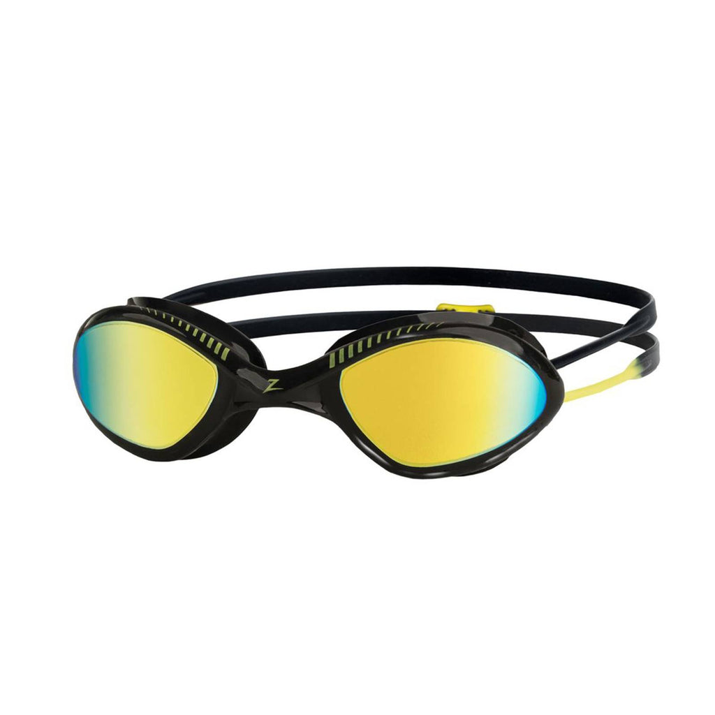 Lunettes de natation Tiger Titanium Noir-Jaune verres miroir vert citron Taille standard Zoggs 461094BKYLMLMR
