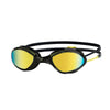 Lunettes de natation Tiger Titanium Noir-Jaune verres miroir vert citron Taille standard Zoggs 461094BKYLMLMR