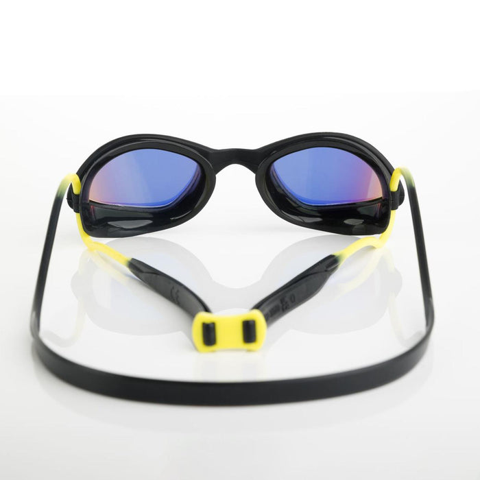 Lunettes de natation Tiger Titanium Noir-Jaune verres miroir vert citron Petite taille Zoggs 461094BKYLMLMS