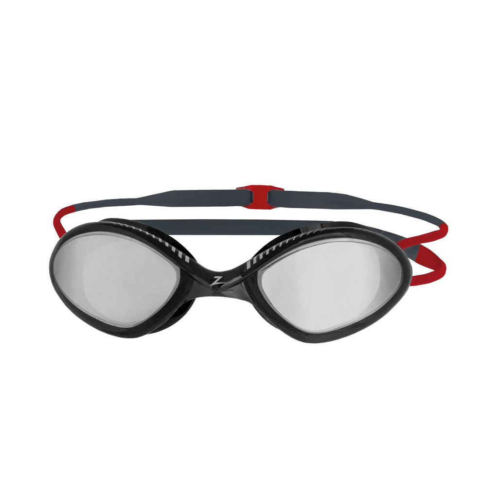 Lunettes de natation Tiger Titanium Gris-Rouge verres miroir fumés Taille standard Zoggs 461094GYRDMSMR