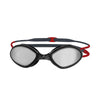 Lunettes de natation Tiger Titanium Gris-Rouge verres miroir fumés Taille standard Zoggs 461094GYRDMSMR