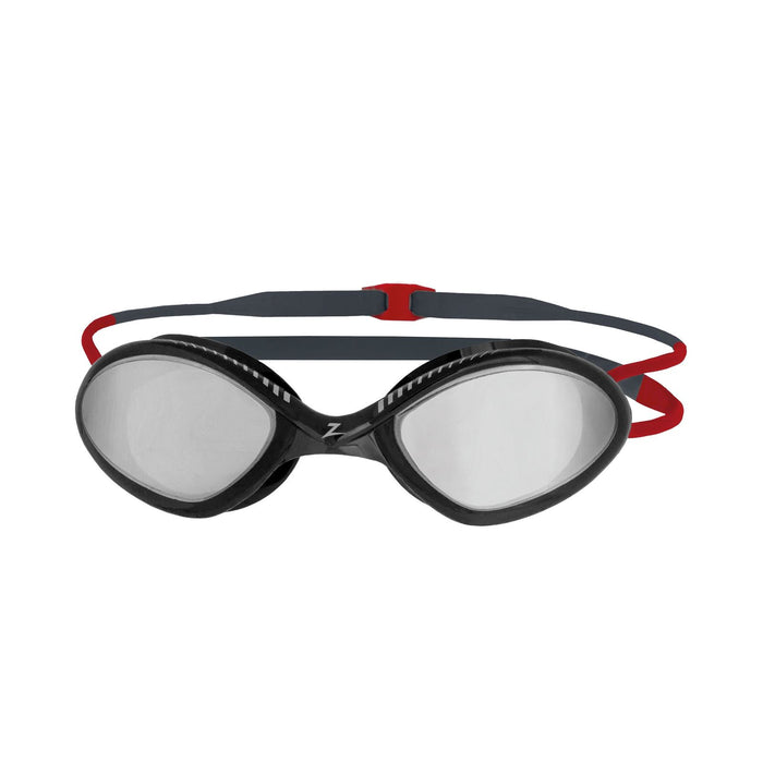 Lunettes de natation Tiger Titanium Gris-Rouge verres miroir fumés Petite taille Zoggs 461094GYRDMSMS