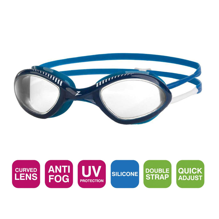 Lunettes de natation Tiger Bleu-Blanc Taille standard Zoggs 461095BLWHCLRR