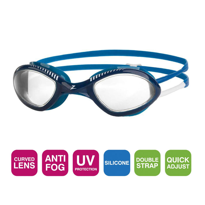Lunettes de natation Tiger Bleu-Blanc Petite taille Zoggs 461095BLWHCLRS