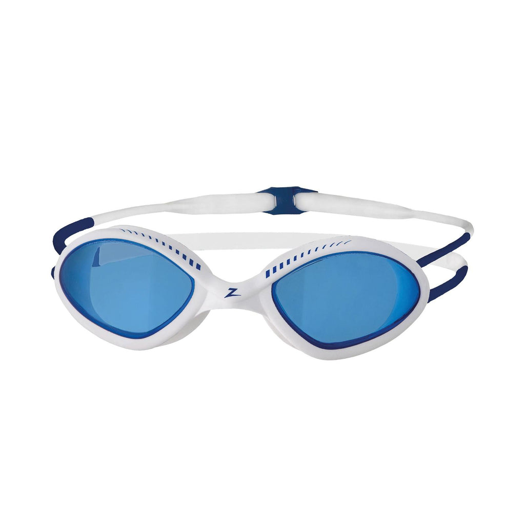 Lunettes de natation Tiger Blanc-Bleu verres teintés bleus Taille standard Zoggs 461095WHBLTBLR