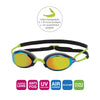 Occhialini da nuoto Fusion Air Titanio Nero-Lime Lenti specchiate oro Zoggs 461106BKLMMGD