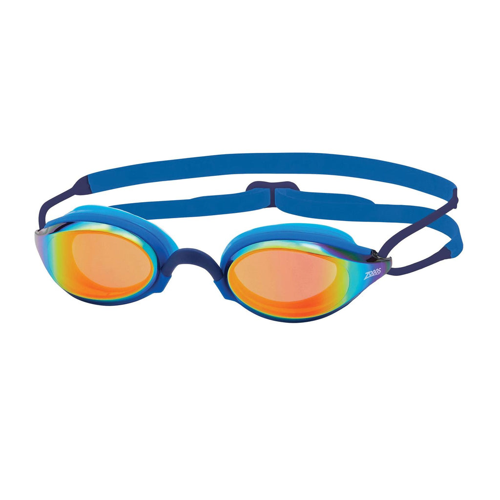 Lunettes de natation Fusion Air Titanium Bleu verres miroir orange Zoggs 461106BLBLMOR