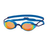 Lunettes de natation Fusion Air Titanium Bleu verres miroir orange Zoggs 461106BLBLMOR