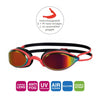 Lunettes de natation Fusion Air Titanium Rouge-Noir verres miroir rouges Zoggs 461106RDBKMRD