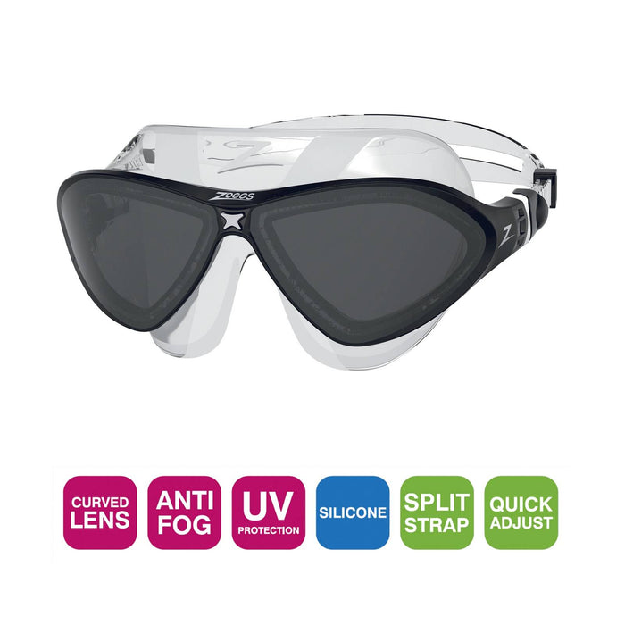Maschera da Nuoto Horizon Flex Trasparente-Nero Lenti Fumé Zoggs 461108CLBKTSM