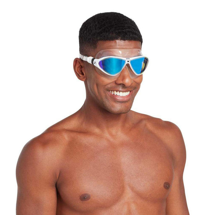 Maschera da Nuoto Horizon Flex Titanium Trasparente-Bianco Lenti Specchiate Blu Zoggs 461109CLWHMBL