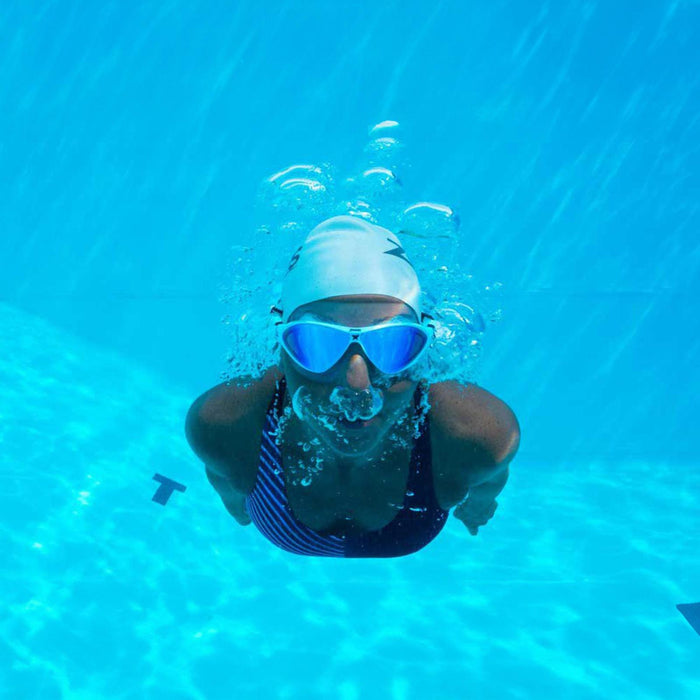 Maschera da Nuoto Horizon Flex Titanium Trasparente-Bianco Lenti Specchiate Blu Zoggs 461109CLWHMBL