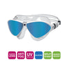 Maschera da Nuoto Horizon Flex Titanium Trasparente-Bianco Lenti Specchiate Blu Zoggs 461109CLWHMBL