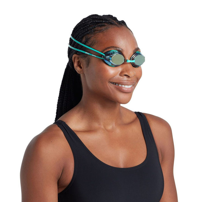 Lunettes de natation Racer Titanium vert-noir verres miroir dorés Zoggs 461112GNBKMGD